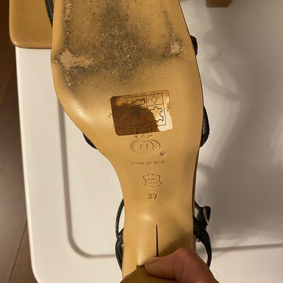 Black snakeskin heels made in Italy size 37 - Picture 2 of 7